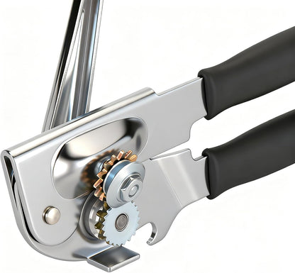 Manual Can Opener,Easy-Grip Hand Crank Can Opener for Seniors & Arthritis - Ergonomic Manual Opener, Heavy Duty for Large Cans, Safe & Comfortable Use at Home or Restaurant