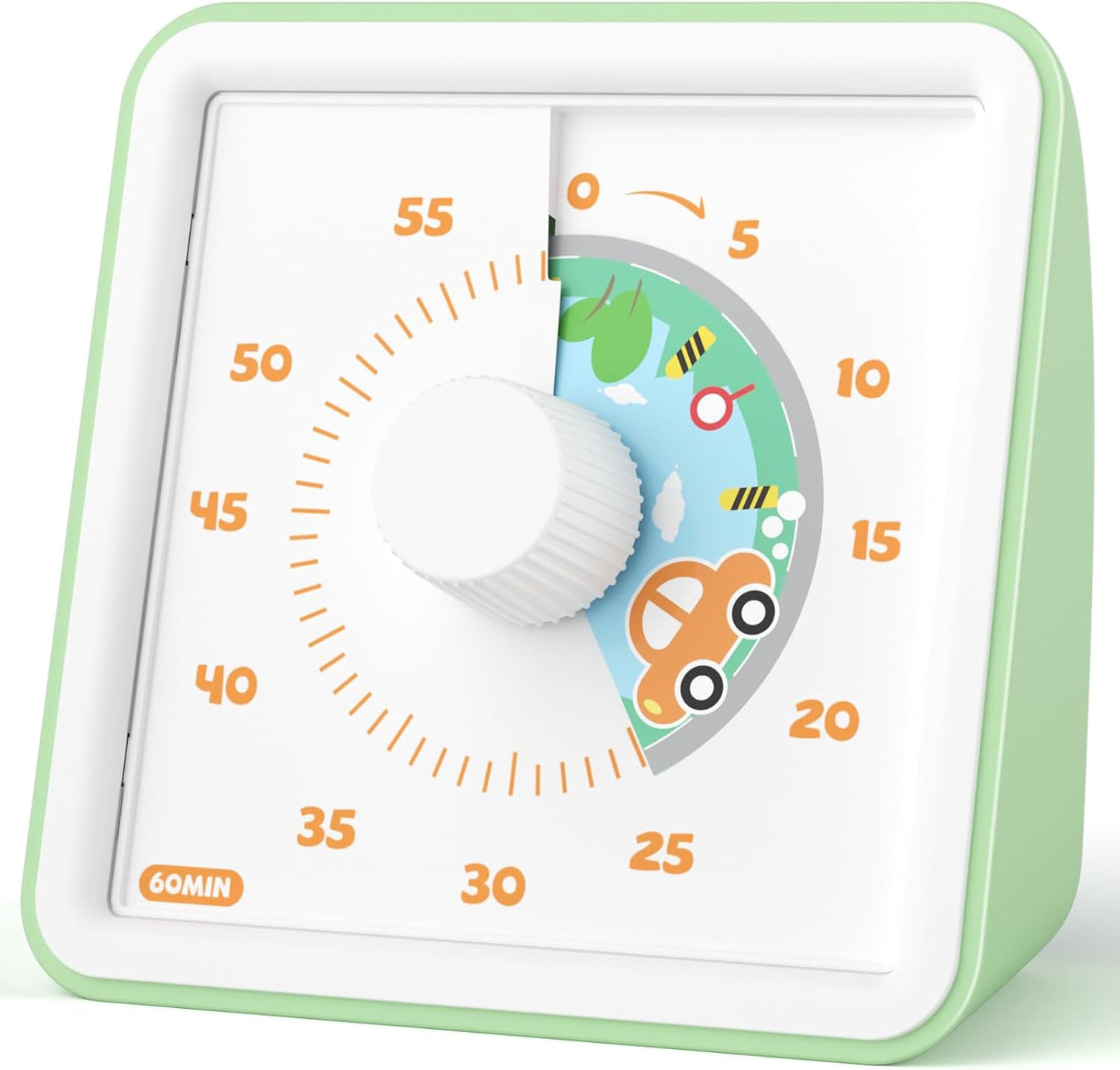 LIORQUE 60 Minute Visual Timer for Kids, Visual Countdown Timer for Classroom Office Kitchen with 'Rainbow' Pattern Design, Pomodoro Timer with Silent Operation (Batteries Included)