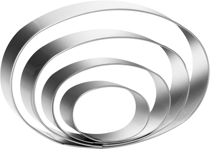 Round Cookie Cutter Set Large - 5 Inch, 4 Inch, 3 Inch, 2 Inch - Geometric Cookie Cutters Shapes Molds - Stainless Steel Homemade Round Biscuit Treats Cutter…