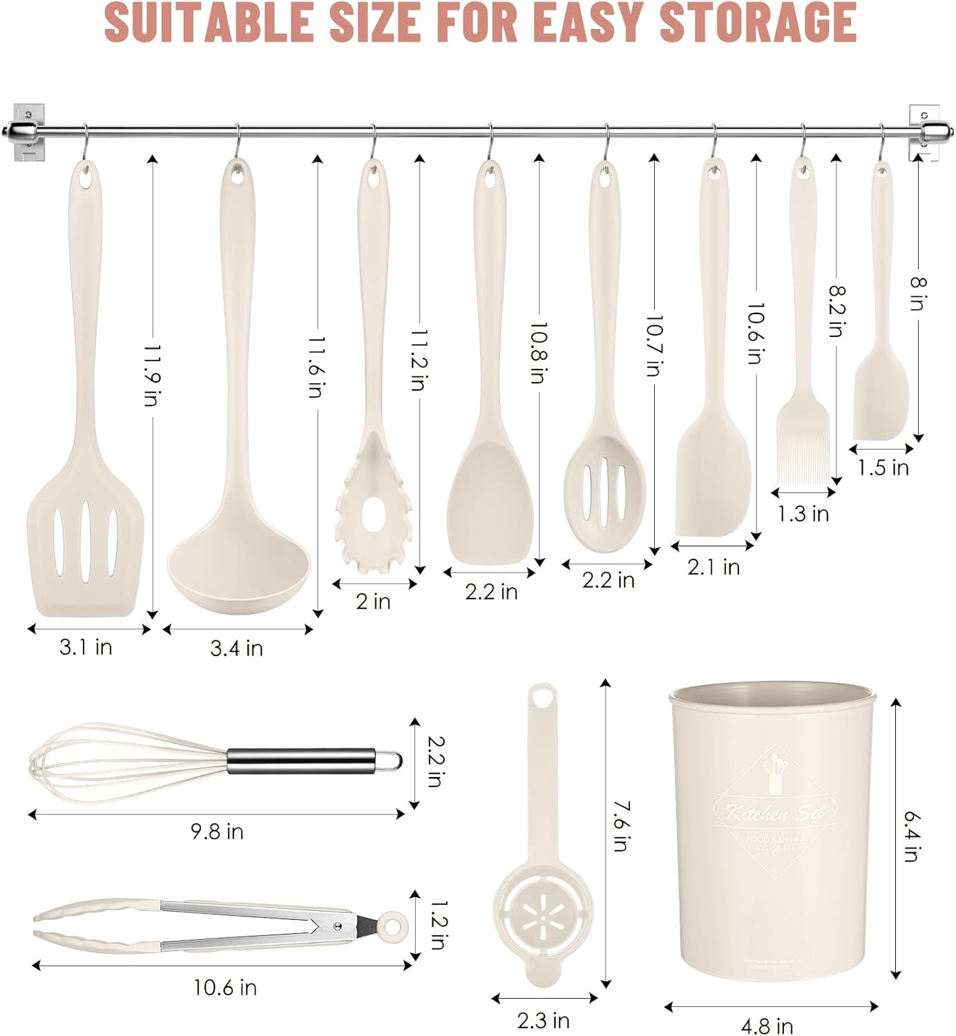 Kitchen Utensils Set-12 Pieces Silicone Cooking Utensils Set (Dishwasher Safe) 392°F Heat Resistant Spatula Set,Kitchen Utensil Set for Nonstick Cookware,Best Kitchen Tools with Holder
