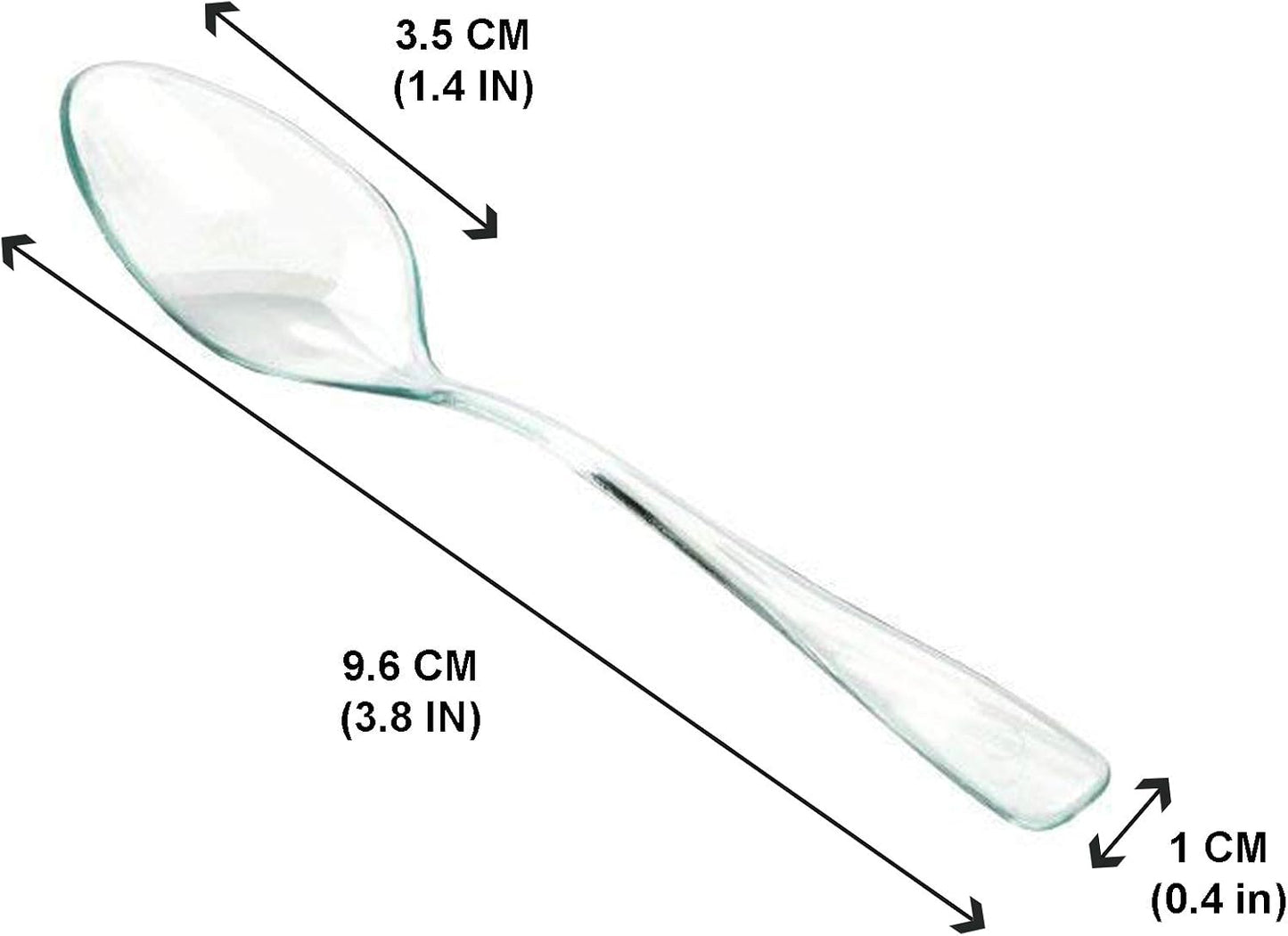 Loreso Plastic 50CT Mini Clear Dessert Spoons For Miniature Dessert Cups, Tasting Party, Sampling, Ice Cream, Small Catering Supplies - Reusable BPA Free Pack of 50