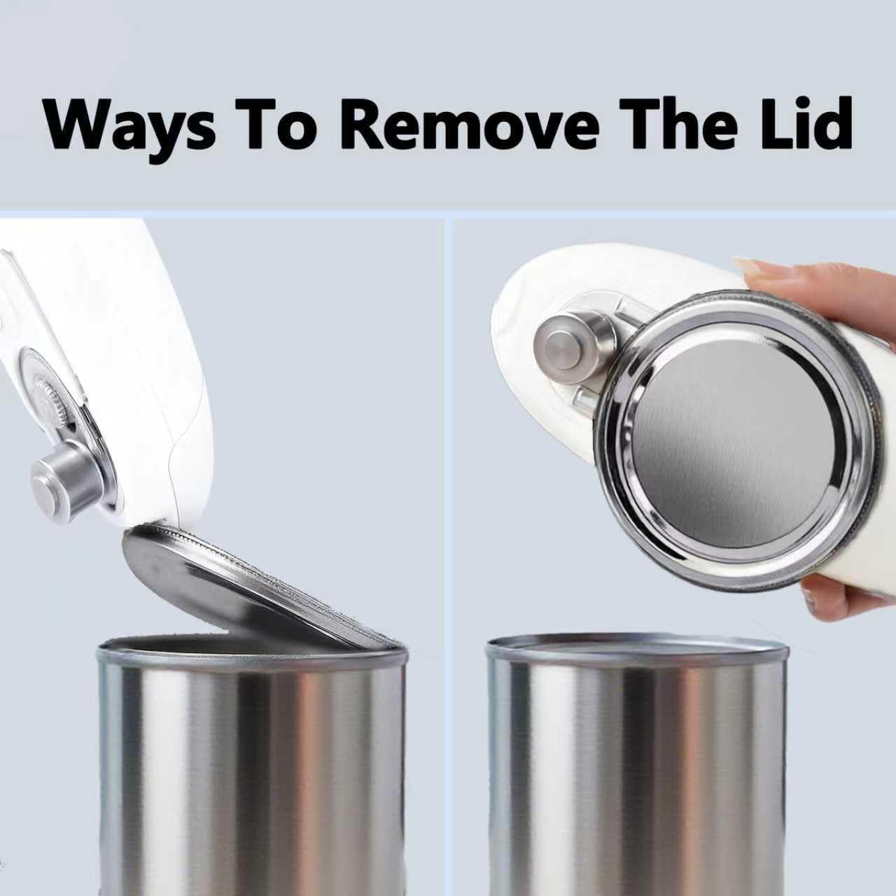 Automatic Electric Can Opener for Seniors for Kitchen:Anyone can Hands Free,One Touch Opener,Durable Blades,Rechargeable, Smooth Edge, Lightweight Small Size, Black (White)