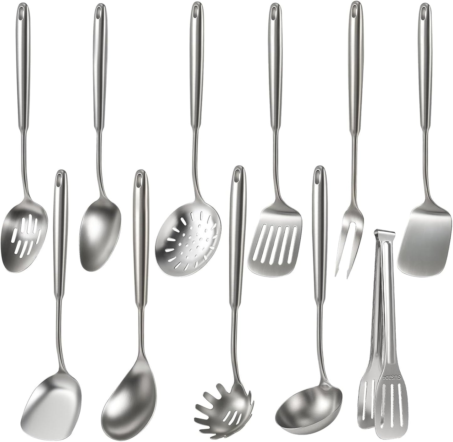 Newness Metal Fish Turner Spatula Stainless Steel for Kitchen Use, Small Griddle Egg Spatula, Flexible, Polished Metal, Corrosion Resistant, Kitchen Slotted Turner with Thin Edge Ideal for Turning,11"