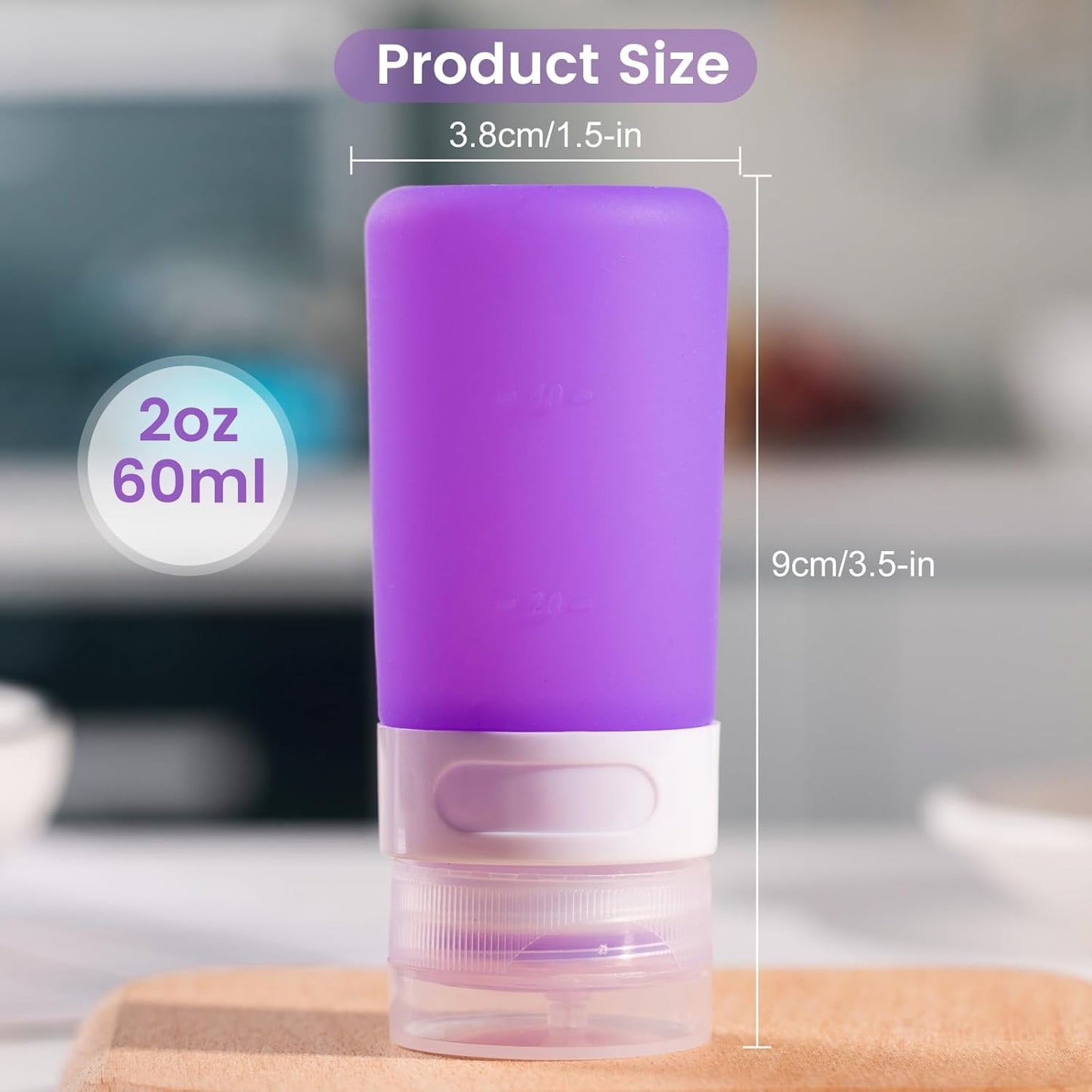 MICEBAY Condiment Squeeze Bottles for Sauces, 2-oz Mini Silicone Salad Dressing Container to Go with Reusable Sandwich Bag, Leakproof Ketchup Bottle for Bento Lunch Box, 4 Pack, Candies