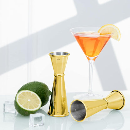 Briout Jigger for Bartending, Double Cocktail Jigger Japanese Premium 304 Stainless Steel Jigger 2 OZ 1 OZ with Measurements Inside