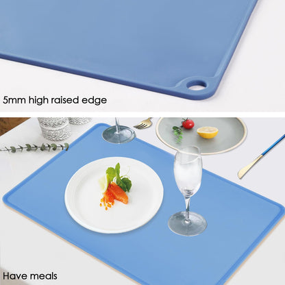 Standard Silicone Mat,Black Baking Mat-Food Grade Kids Dinner Table Placemat Non Slip Counter Mat with Raised Edges Heat Resistant Mat for Air Fryer Nonstick Pastry Dough Mat(1 Pack 23.6'' x 15.7'')