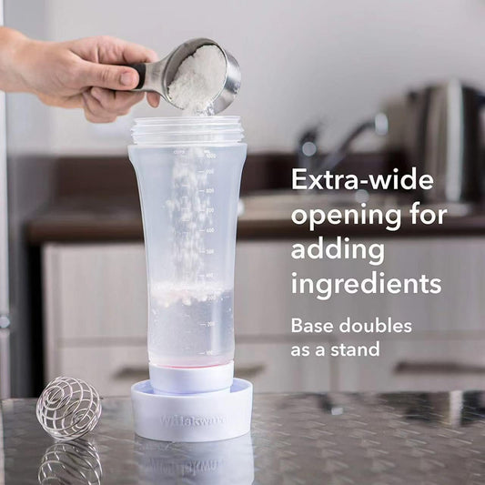 2 Pack Pancake Batter Dispenser Bottle with Mixing Ball, Wide Mouth Squeeze Bottle for Pancake, Waffle, Crepe Batter, Measuring Marked Batter Mixer Cup, No Mess No Drip, Easy Clean Baking Bottle
