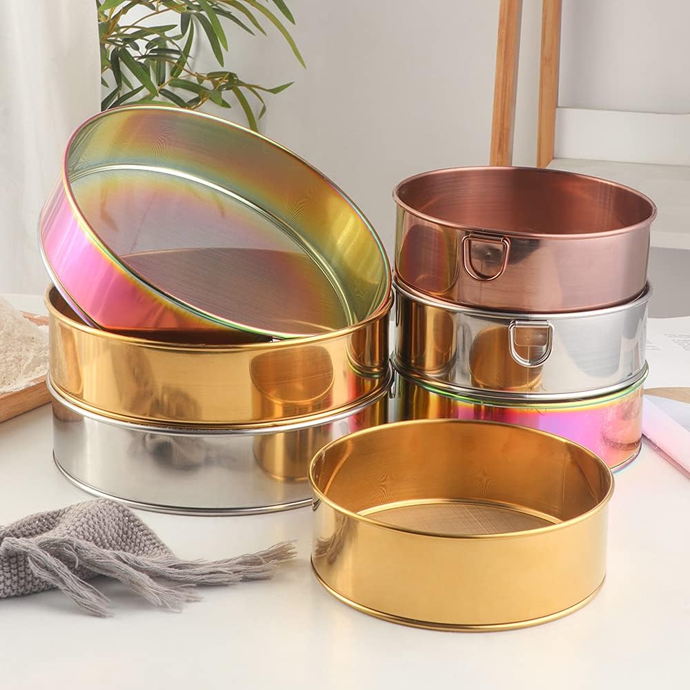 18/10 Stainless Steel Flour Sifter, Kitchen Cake Flour Fine 80 Mesh Strainers Sieve for Baking Cake Bread