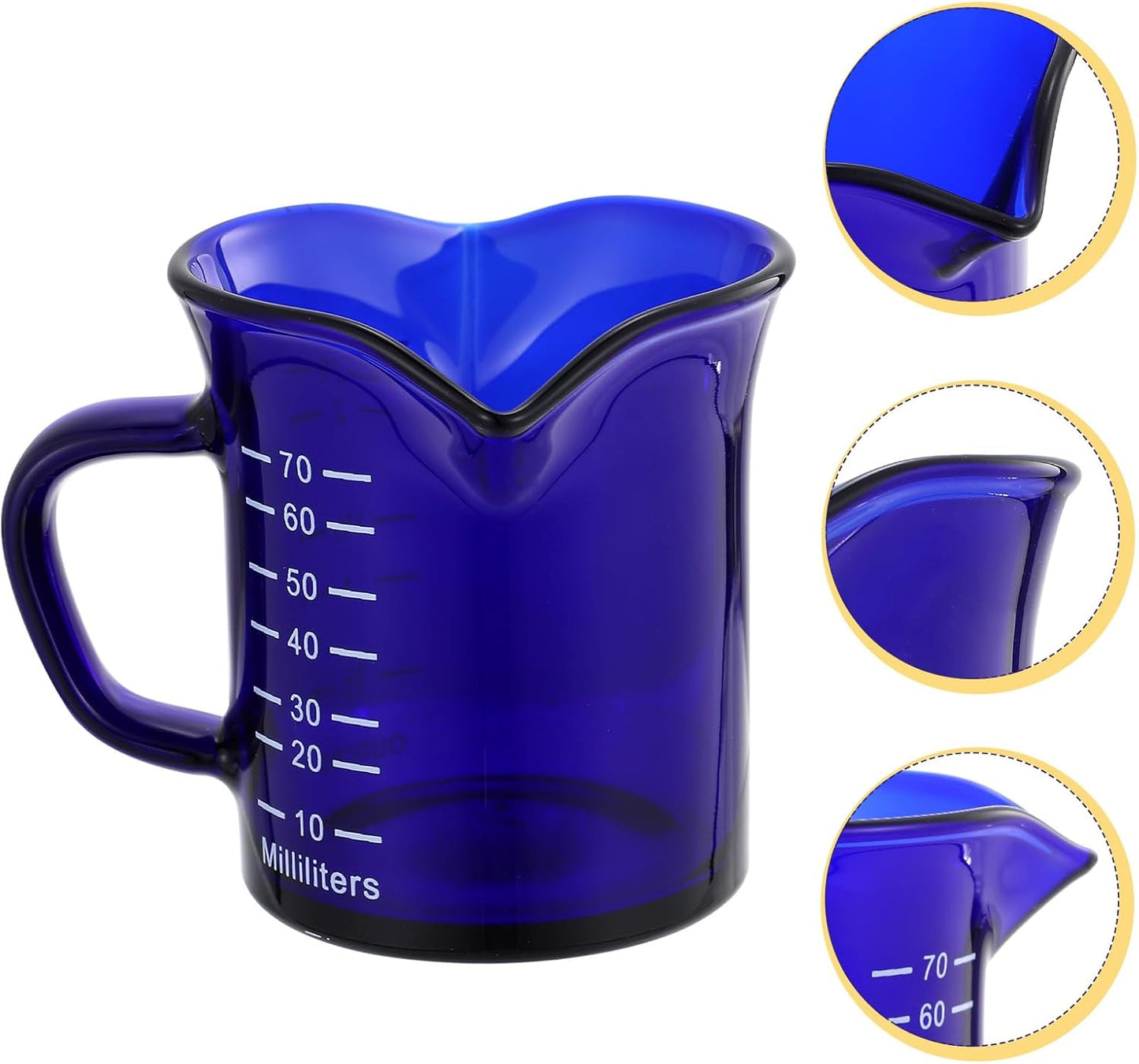 Hemoton Glass Measuring Cup 1 Cup Clear Mini Liquid Measuring Mug with Handle for Coffee Milk Creamer Kitchen Use 2.55X2.36X2.36In