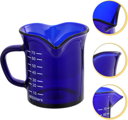 Hemoton Glass Measuring Cup 1 Cup Clear Mini Liquid Measuring Mug with Handle for Coffee Milk Creamer Kitchen Use 2.55X2.36X2.36In
