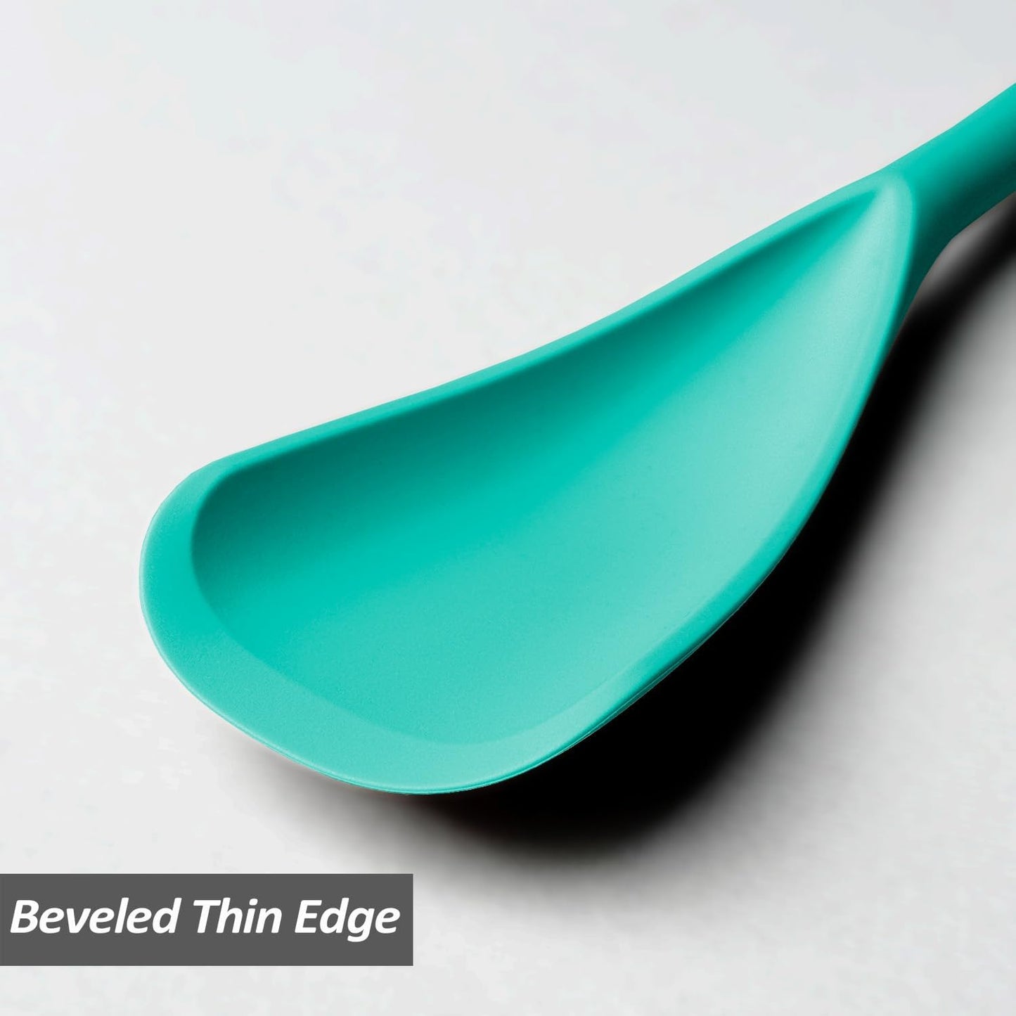 Silicone Spatula Spoon, Great for Both Cooking and Serving Durable BPA-Free Matte Black Silicone, Seamless Design, Safe for Nonstick Cooking Surfaces, 2-Pcs, Gray
