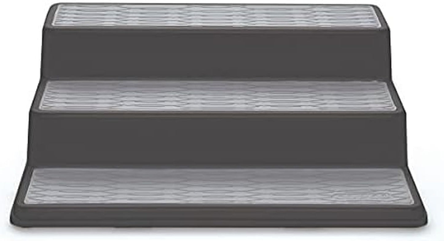 Copco Grey 2 Non-Skid 3-Tier Spice Rack Organizer for Pantry, 2-Pack, 10-Inch