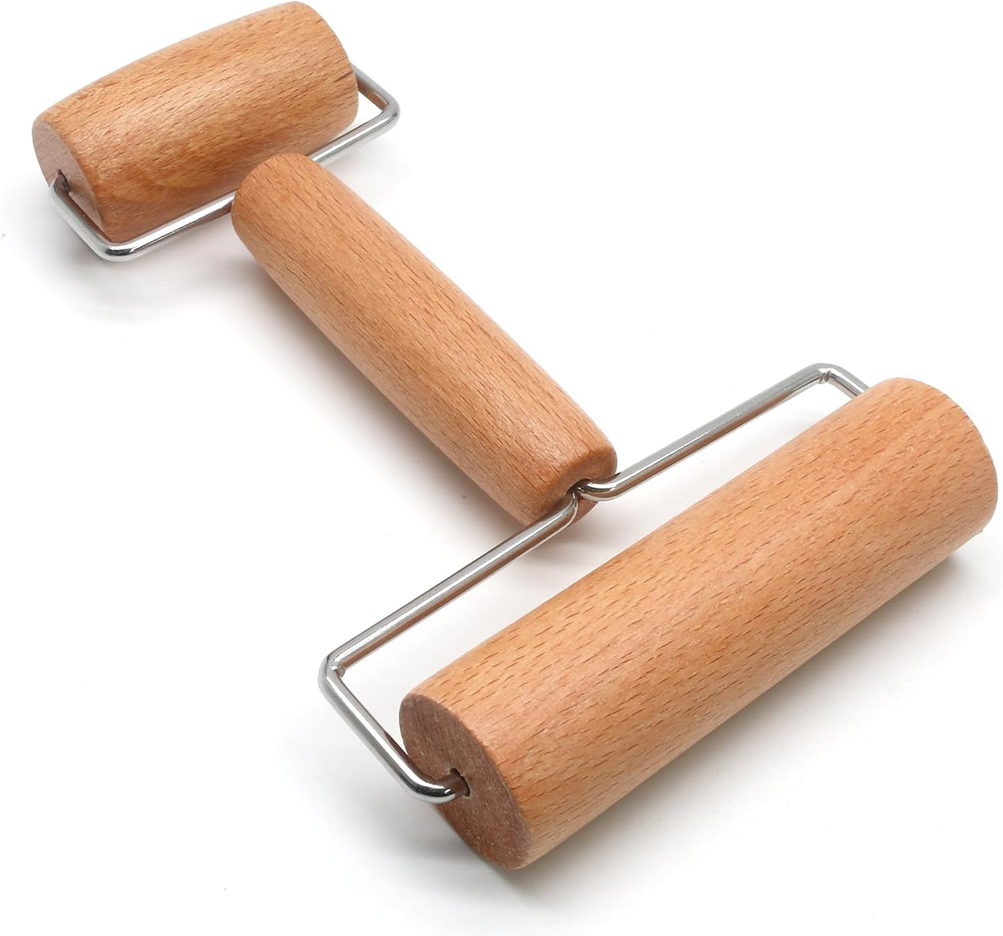 Wooden Rolling Pin, Ergonomic Non-Stick Pizza Baker Dough Pastry Roller for Kitchen Home Cooking Baking (T Square Type)