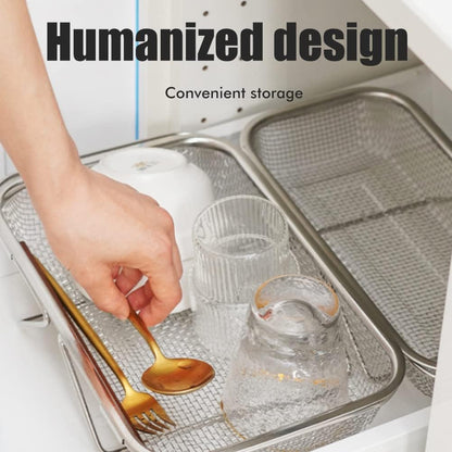 Over The Sink Colander, Expandable Fine Mesh Stainless Steel Strainers and Colanders, Stainless Steel Oval Colander with Grip Handle, Steel Colander for Strain, Drain, Rinse, for Draining Pasta