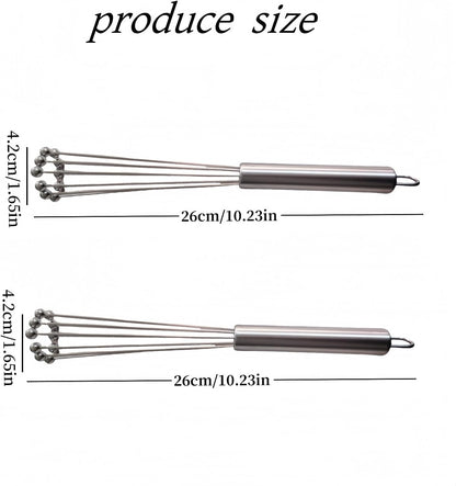 2 PCS 10.23inch Stainless Steel Ball Whisks,Durable Manual Egg Beater, Dishwashable Kitchen Whisk,Cream whisk, kitchen baking tool