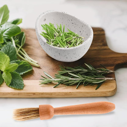 Pottery Herb Stripper Bowl, Small Handmade Resin Herb Stripper, Ceramic Herbs Grinder Pill Crusher Set Parsley Thyme Rosemary, for Pill Crusher, Spice, with Multi Size Holes(Color:White)