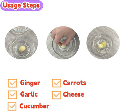 2Pcs Glass Ginger Grater Circular Garlic Grinder Plate for Kitchen Vegetables Gadget Ginger Garlic Spices (3.74"x1.06")