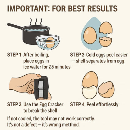 Egg Shell Opener 2-in-1 Egg Cracker & Peeler – Opens Raw Eggs & Peels Hard Boiled Eggs in Seconds – No-Mess Kitchen Gadget for Easy Egg Prep (black)