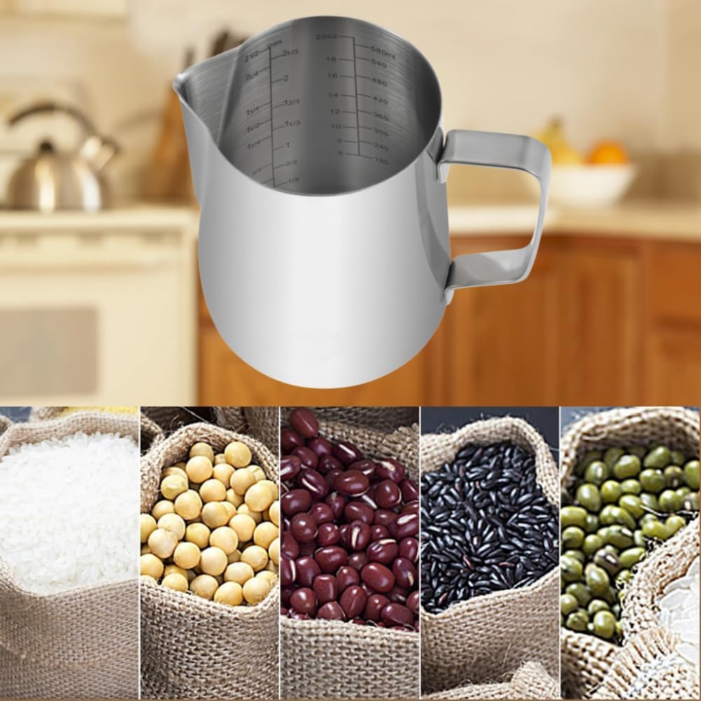 Kichwit Large Stainless Steel Measuring Cup, Liquid Metal Measuring Cup with Handle, 34oz / 1000ml / 4 Cups