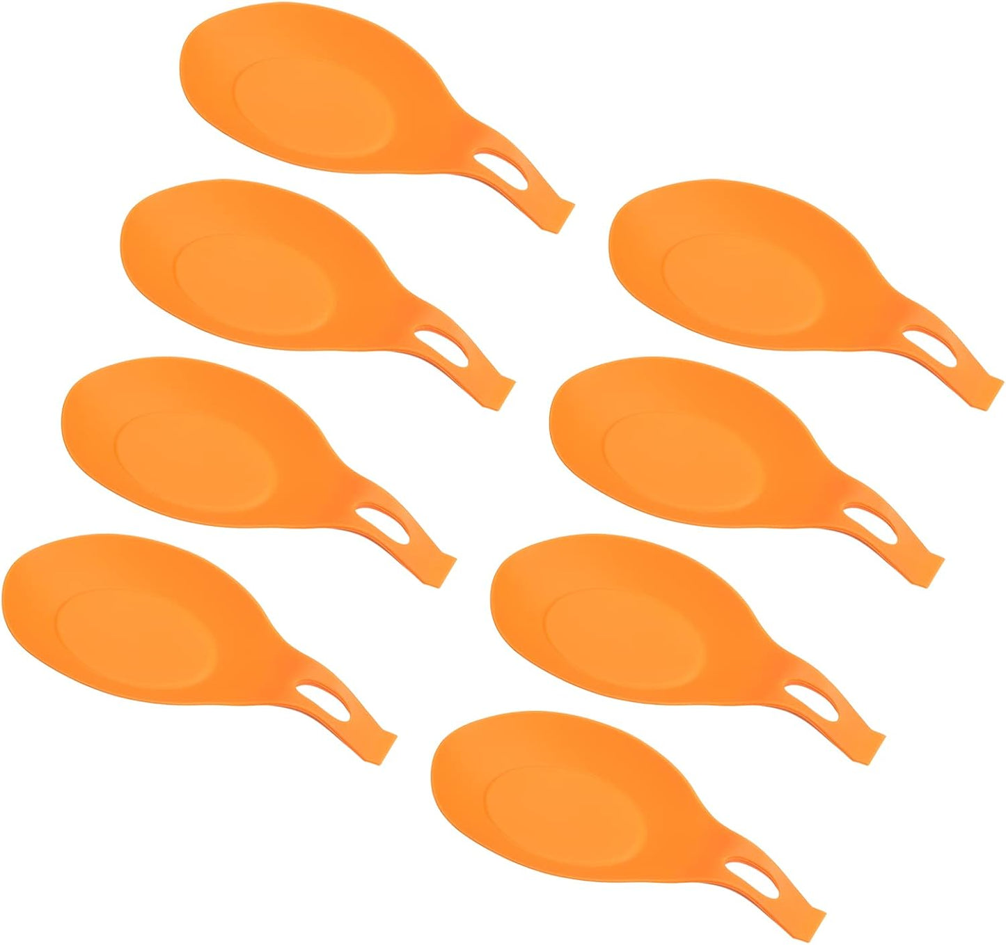 uxcell Silicone Spoon Rest, 7.68" x 3.74" Heat Resistant Kitchen Utensil Holder Spatula Ladle Rest for Counter Stove Top, Black 8Pcs