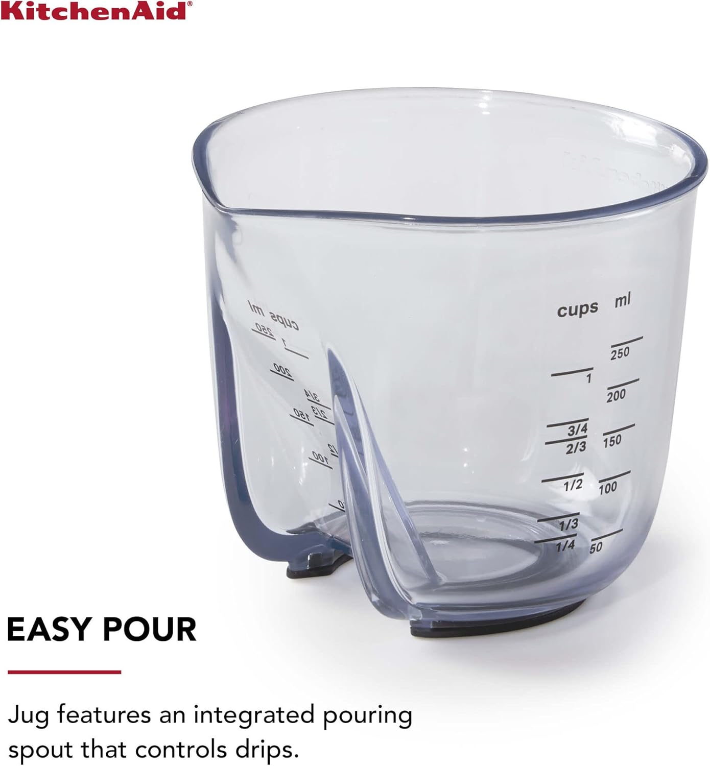 KitchenAid KQ298OSOBA Gourmet Set of 3 Measuring Jugs, Onyx