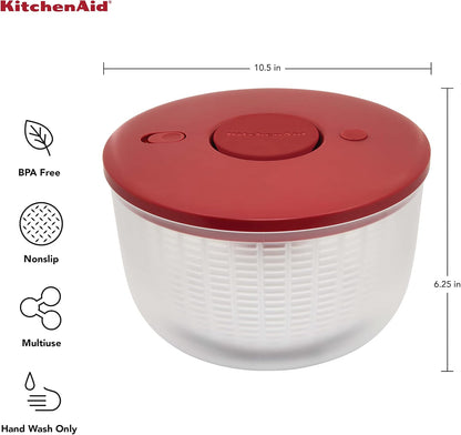 KitchenAid Universal Salad Spinner, 7.43 Quart, Charcoal Gray