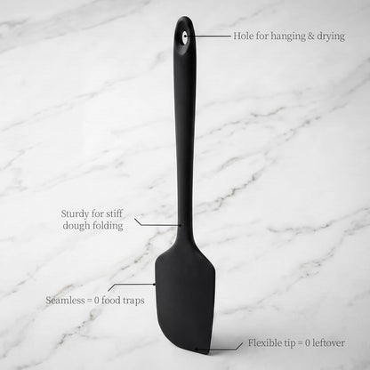600ºF Heat Resistant Spatulas, High Heat Food Safe Semless Kitchen Silicone Scraper Set for Cooking Baking Mixing Scraping Stirring Nonstick Cookware Pan Bowl (2Pcs,Aqua Sky)