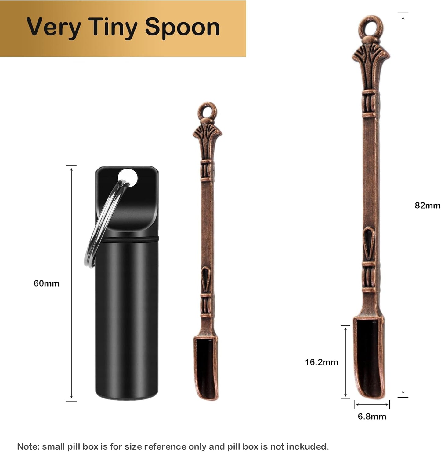 6-Pack Mini Spoons Metal Tiny Shovels 3-Inch Small Medicine Spoon for Home Kitchen Spices, Necklace Charms Pendants DIY Craft Making (Multicolor)