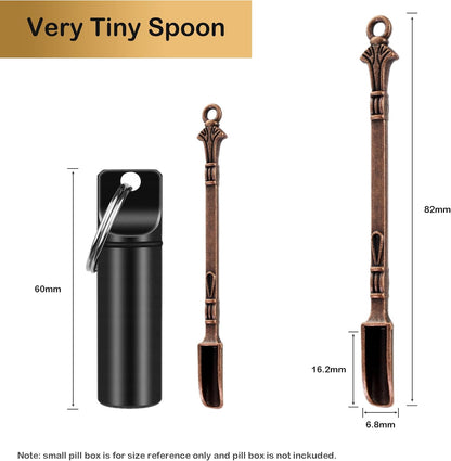 6-Pack Mini Spoons Metal Tiny Shovels 3-Inch Small Medicine Spoon for Home Kitchen Spices, Necklace Charms Pendants DIY Craft Making (Multicolor)