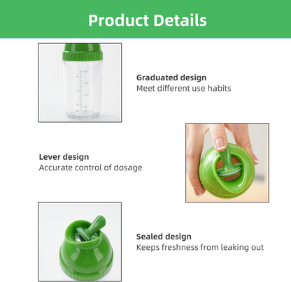 Wokyo Salad Dressing Shaker, Homemade Salad Dressing Bottle Mixer Measure Dripless Pour, Leak-free, Soft Grip, Dishwasher Safe BPA Free (Green)