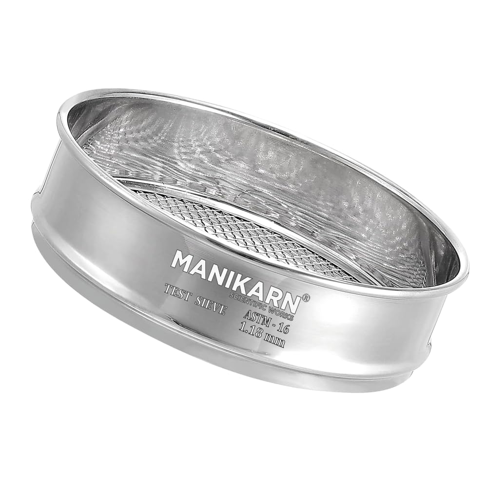 Test Sieve 8 Inch (200mm) – 250 Micron Mesh, ASTM No. 60 – Grade 304 Stainless Steel Frame & Mesh – Laboratory Sieve for Soil, Sand, and Particle Size Analysis