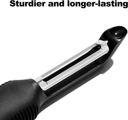 Pro Swivel Peeler for Kitchen, Sharp Stainless Steel Vegetable Potato Fruit Peeler, Ergonomic Non-Slip Grip Handle for Effortless Peeling of Carrots, Apples