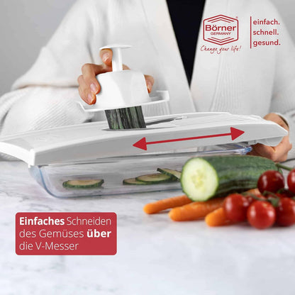 BORNER V Mandoline Slicer Kitchen V1 ClassicLine Starter Set | Vegetable Grater Börner - Quality Made in Germany, Color:Orange