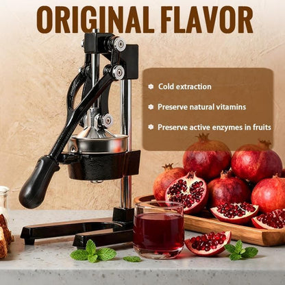 Cast Iron Juicer, Cast Iron Juicer Hand Press Heavy Duty for Squeeze Fresher Juice from Oranges, Lemons, Pomegranates, Effortless, Stable, Easy Clean for Home, Bar, Commercial Use