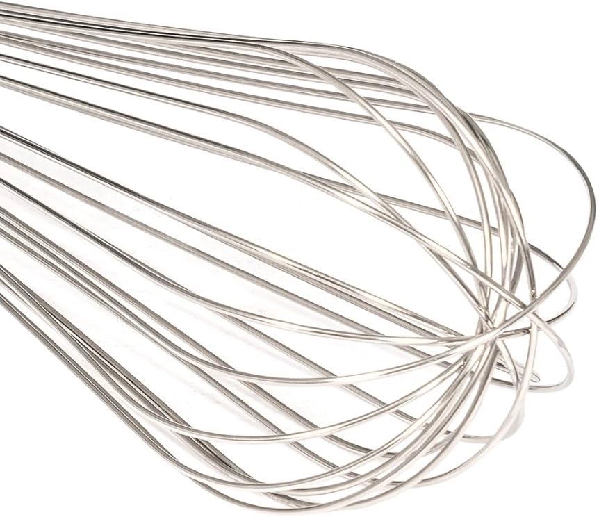 Soro Essentials- 14" Stainless Steel Piano Wire Whip- Thin Flexible Wire Whisk for Whisking Cooking Beating Blending Stirring Ingredients Mixing Sauces Baking Tools Cake Bread Pizza Pastry Biscuits