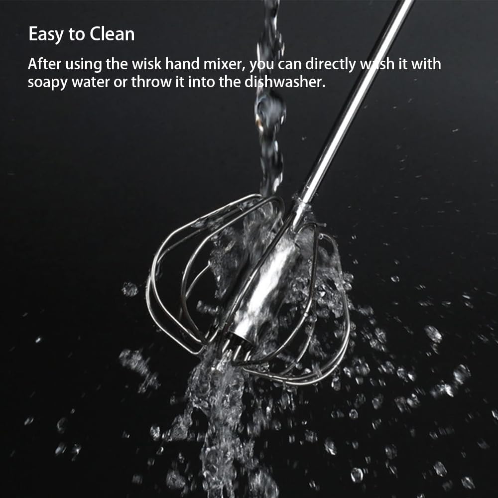 Stainless Steel Semi-Automatic Egg Whisk Set, 2PCS Hand Push Rotary Manual Mixer for Cooking, Whisking, Beating and Stirring (10&12 Inch)