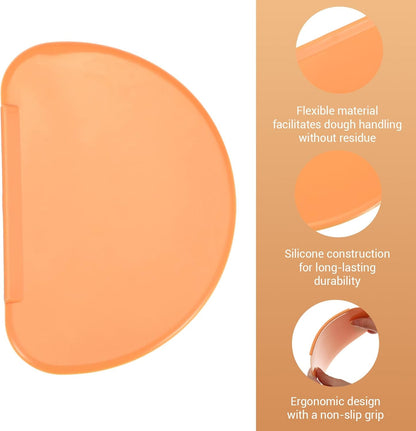 3PCS Dough Scraper Set, Plastic Bread Dough Scraper Tool, Flexible Bowl Scraper with Curved Edge, Kitchen Bench Scrapers for Bread Sourdough Cake Batter Pastry Cheese, Orange