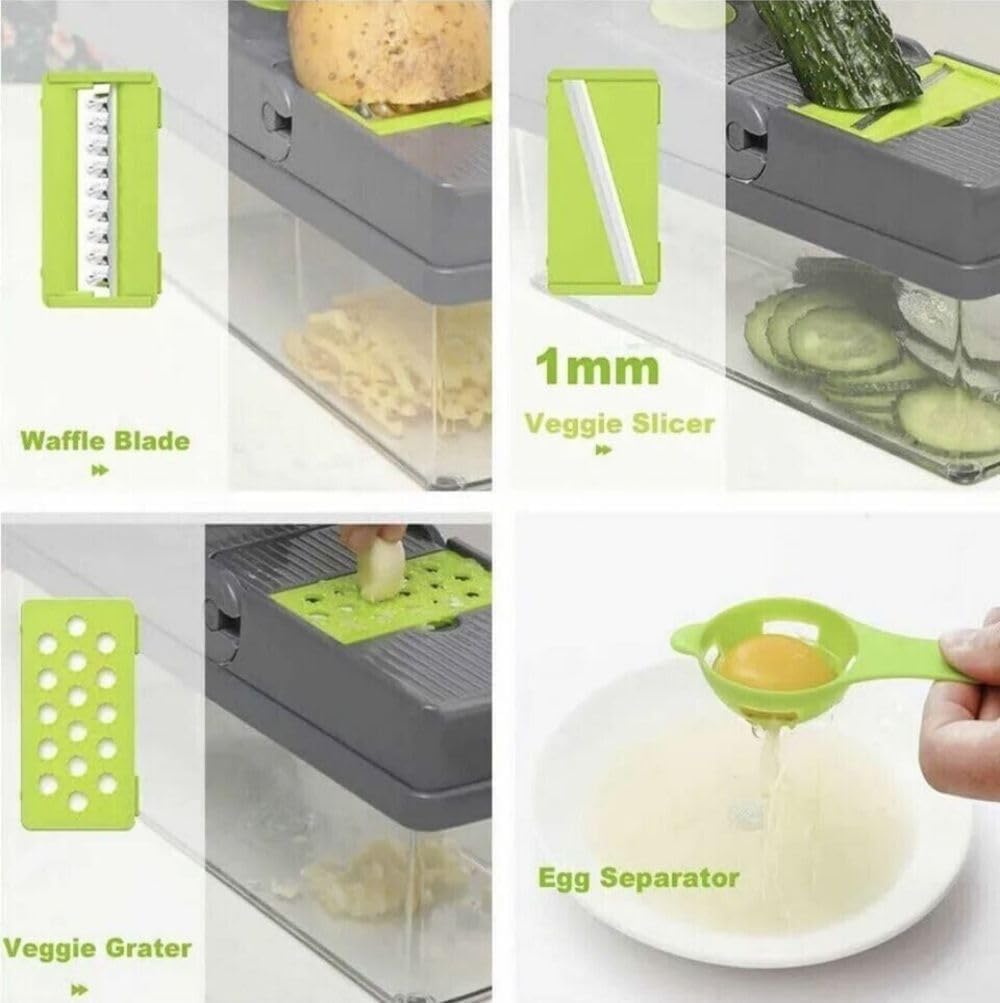 14 In 1 Fruit Vegetable Slicer Cutter Food Onion Veggie Dicer Chopper Kitchen
