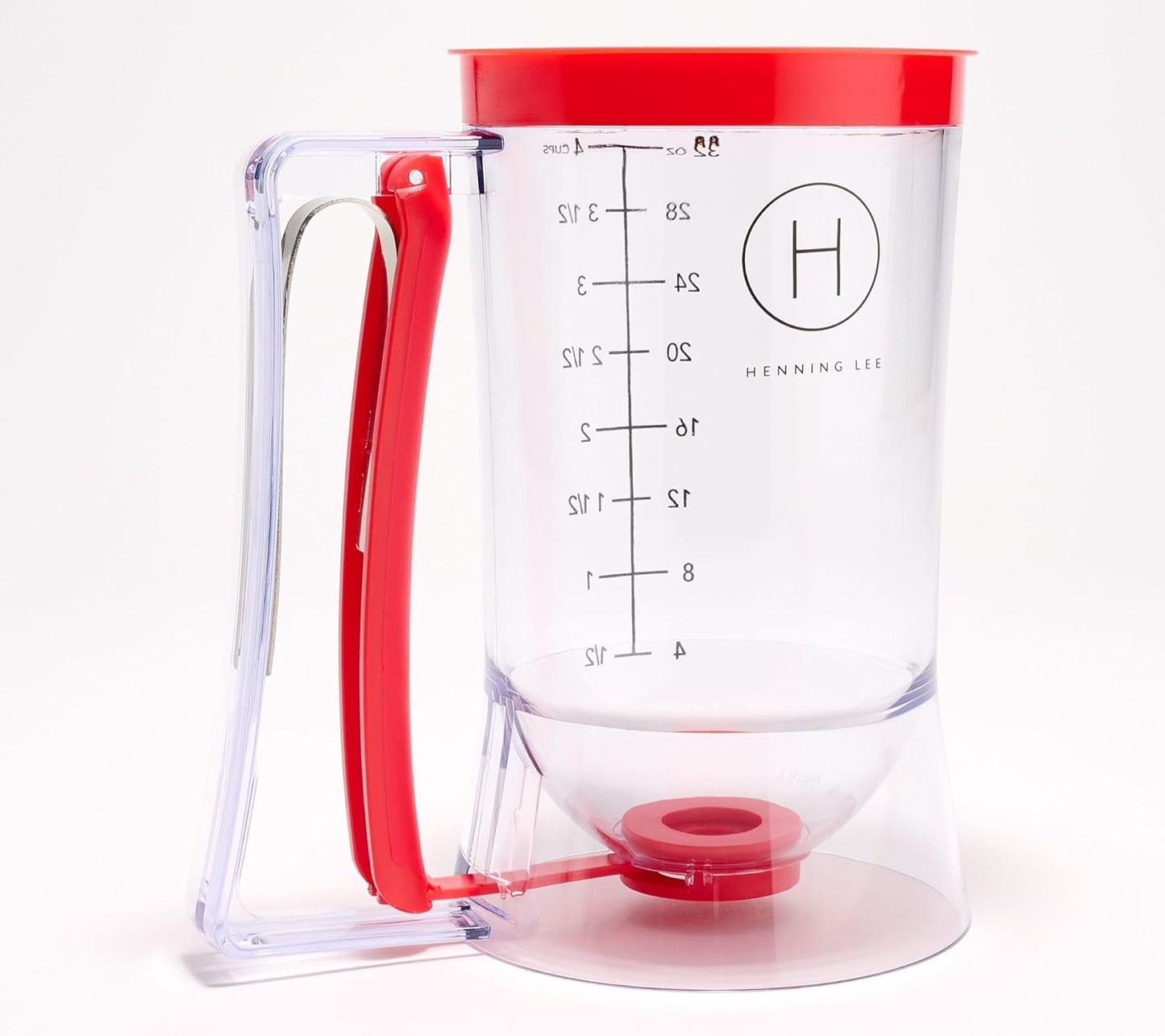 Henning Lee 4-Cup Precision Kitchen Batter Dispenser- Perfect for Pancakes, Cupcakes, Waffles & Crepes (Blue)
