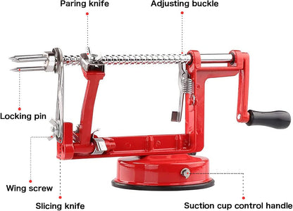 Apple Peeler Corer, Long lasting Chrome Cast Magnesium Alloy Apple Peeler Slicer Corer with Stainless Steel Blades and Powerful Suction Base for Apples and Potato(SpringGreen)