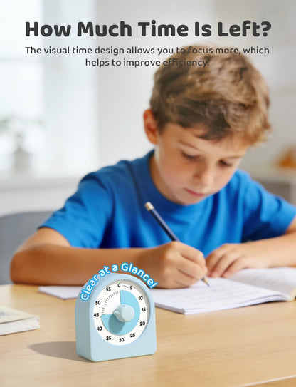 LIORQUE Visual Timer for Kids with Pause Function,Timer for Kids and Adults, Protective Case, Silent Time Management Tool, 60-Minute Countdown for Classroom, Office, Meetings, Study, Kitchen(Rainbow)