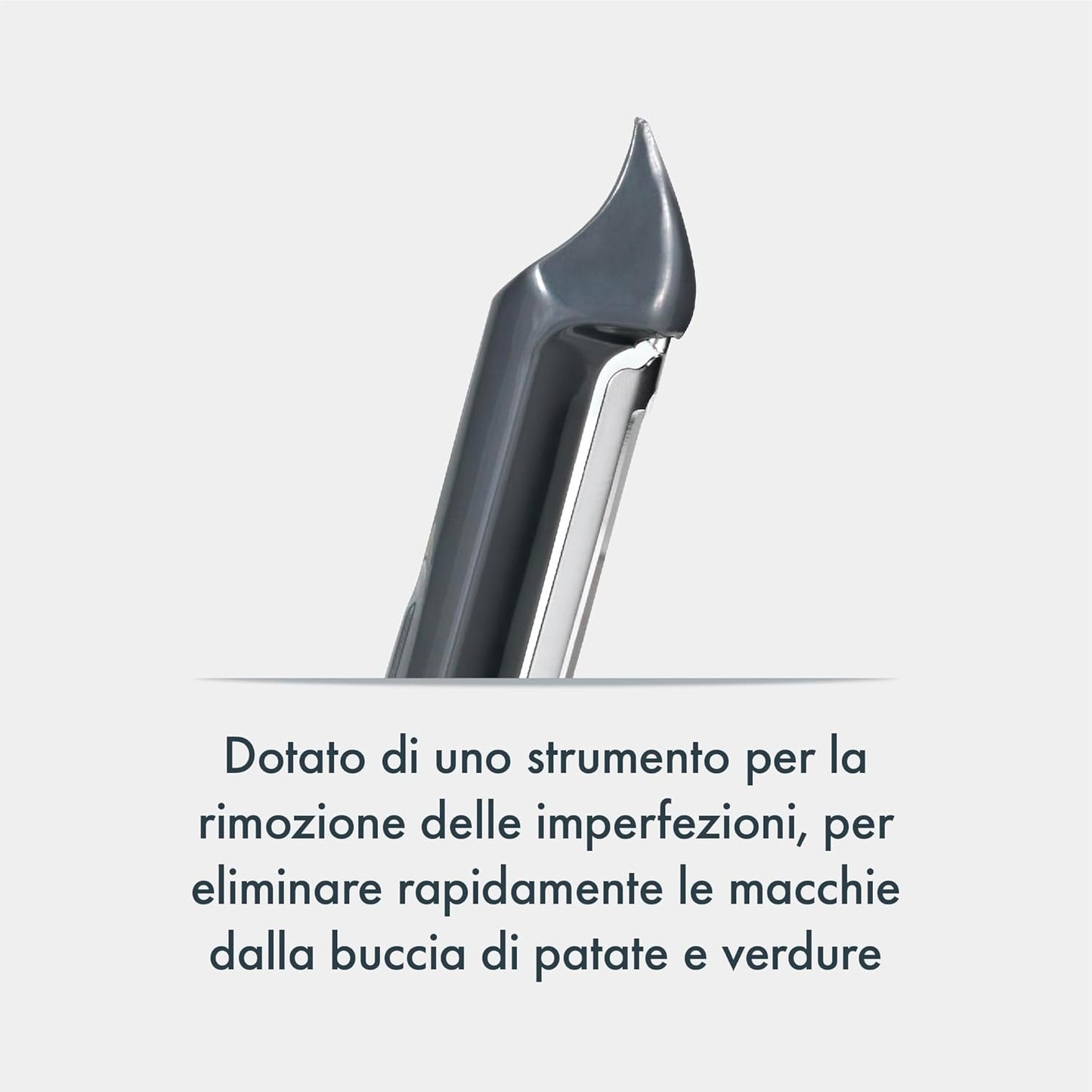 Culinare Swivel Peeler, Grey, Plastic/Stainless Steel, Manual Potato/Vegetable/Fruit Peeler, Moves Over Contours for Fast Peeling, Dishwasher Safe