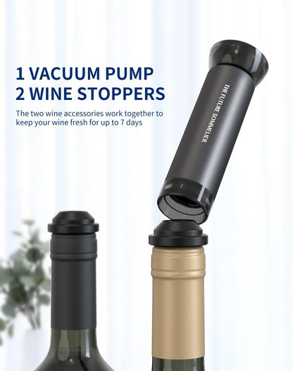 CIRCLE JOY Electric Wine Opener Stainless Steel Rechargeable Automatic Wine Bottle Opener Set 7-in-1 Wine Gifts for Wine Lovers with Charging Base, Foil Cutter, Wine Aerator Pourer & 2 Vacuum Stoppers