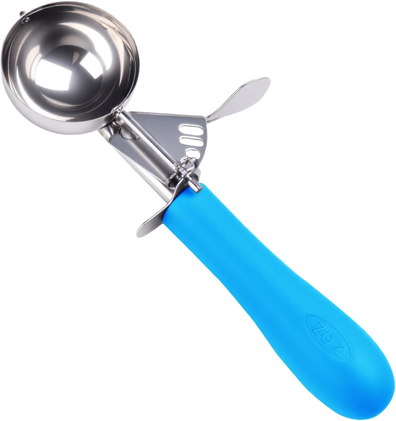 Fayomir 4 OZ Scoop, #8 Disher, Large Ice Cream Scoop with Trigger, Muffin Scoop, Large Cookie Scoops for Baking, Grey Handle, With Trigger for Portion Control