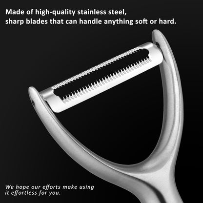 Serrated Blade Premium I Type 304 Stainless Steel Multifunctional Kitchen Peeler Real Wood Handle Ultra Sharp Blade Vegetable Potato Apple（Agarwood）