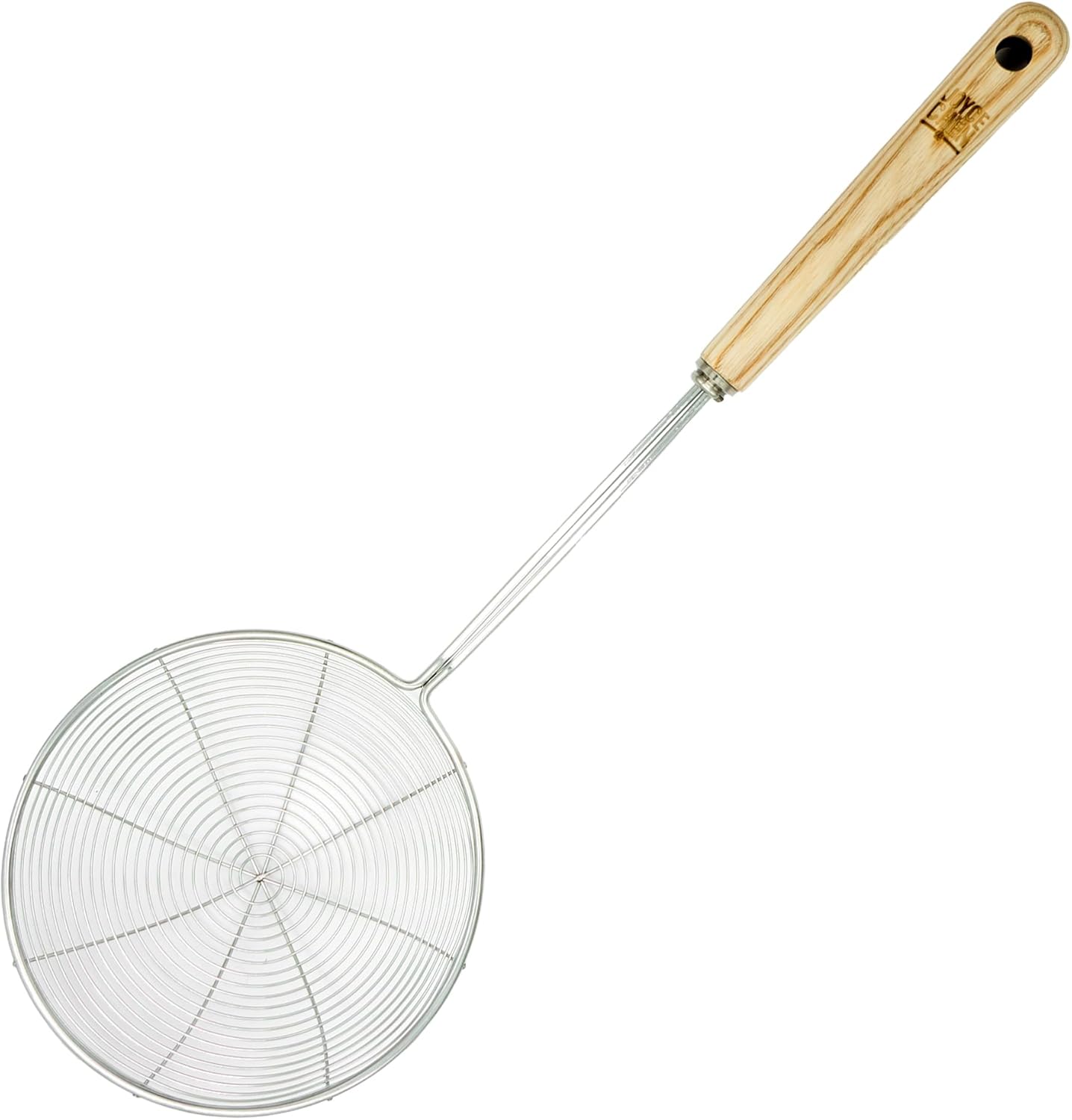 Joyce Chen Kitchen Spider Strainer Stainless Steel 5-Inch Wire Basket with Heat-Resistant Bamboo Handle