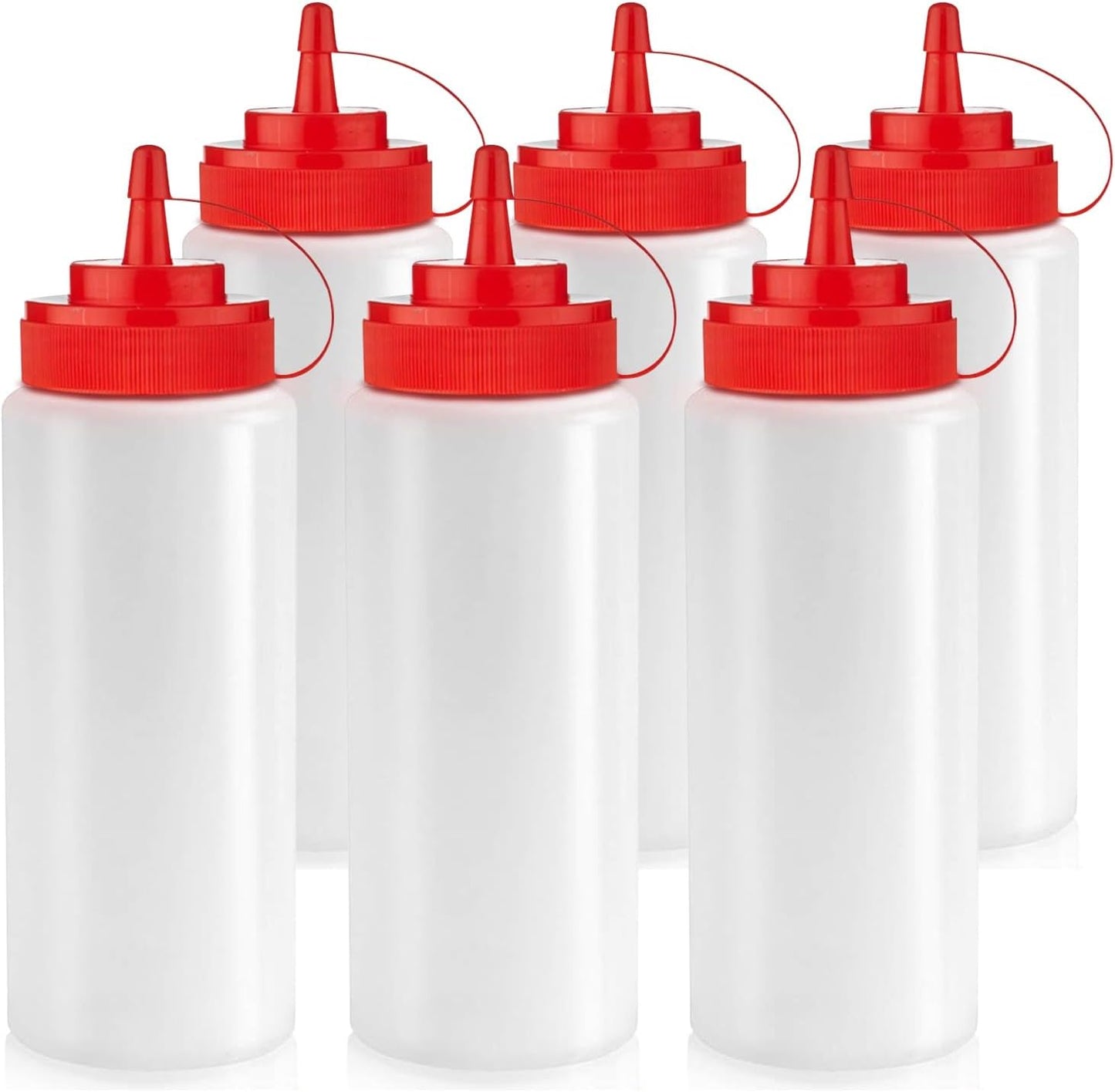 Norcalway 12 oz Condiment Squeeze Bottles for Sauces - Leak Proof Oil, Syrup, Dressing Squirt Bottles - 3 Pack