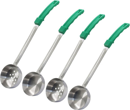 Hordion 4 Pcs Portion Control Serving Spoons Ladle Scoops, Food Measuring Ladle Utensils Proportion Manage Slotted and Unslotted Scoops for Weight Loss(Blue, 8oz)