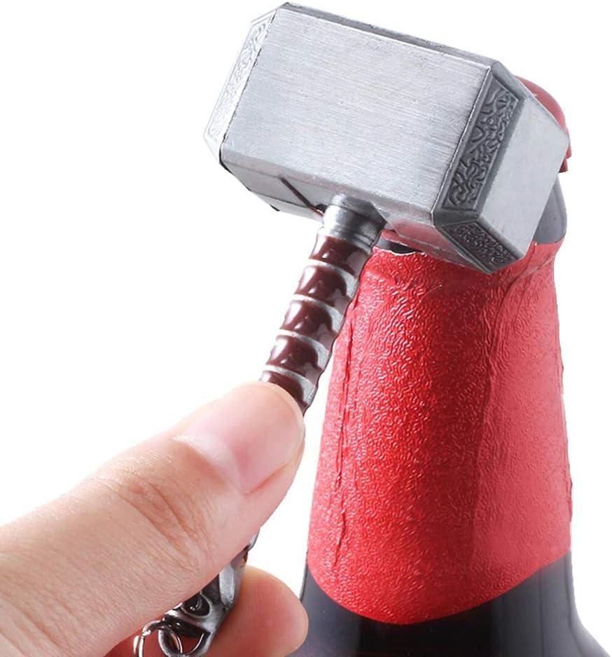 2-Pack Hammer Keychain Bottle Opener and Glove Keychain Bottle Opener, Beer Gifts Bottle Opener for Men, Husband, Dad, Grandpa, Boyfriend