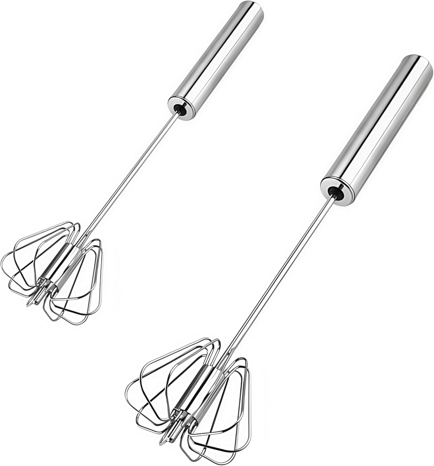 Stainless Steel Egg Whisk, Hand Push Rotary Whisk Blender, Versatile Milk Frother, Hand Push Mixer Stirrer for Blending, Whisking, Beating & Stirring (12in)
